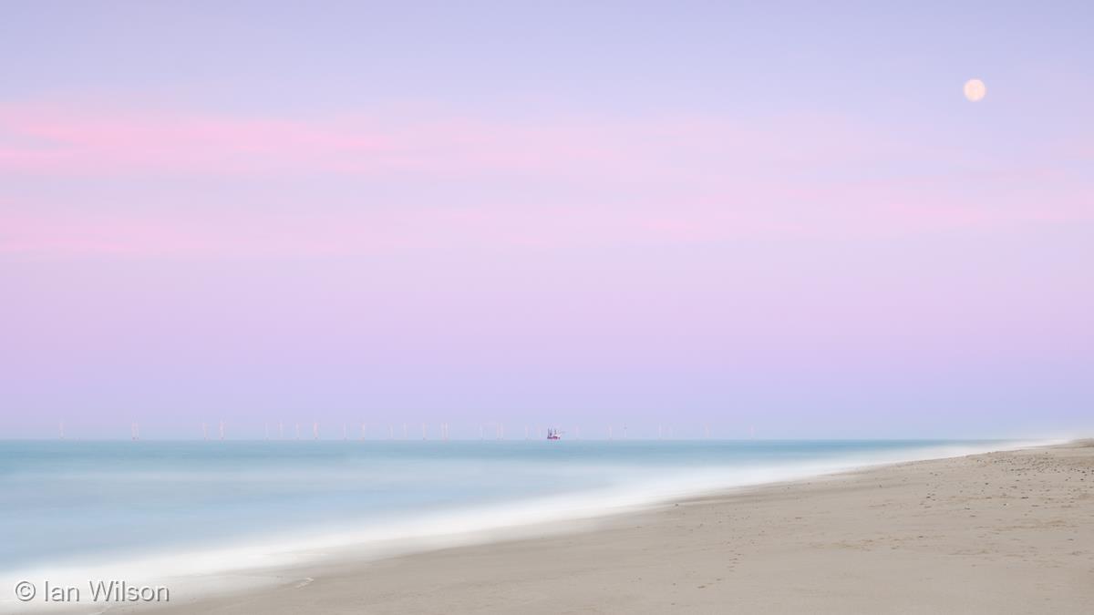 Moonrise over Wind Farm by Ian Wilson